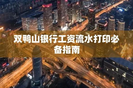 双鸭山银行工资流水打印必备指南