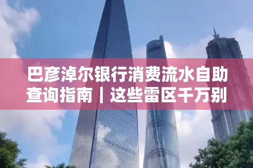 巴彦淖尔银行消费流水自助查询指南|这些雷区千万别踩